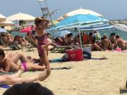 Two milfs are changing their clothes at the beach