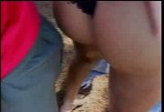 Two guys fucking a tranny in the woods