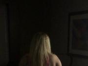 Sexy Curvy Blonde Modelling Pink Lingerie In Hotel Room