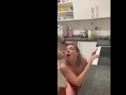 Hot Blonde fucked hard in the kitchen