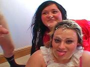 Fat British greedy girls real amateur bukkake party