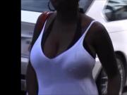 Candid Boobs: Thick Busty Black Women Brown & White Tops 4