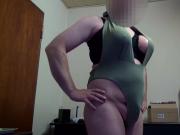 Fake Boobs - posing in a swimsuit, shaved body