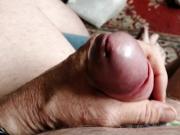 Playing with my uncut cock today 2