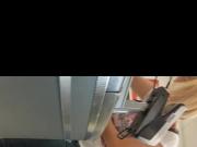 Ass in the checkoutline with face at Aldi Hofer