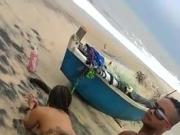 Black Dude & two Sluts at the Beach.