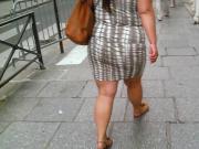 BBW sexy fat legs big ass walking in the city