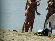 Super Hot Ass Thong latina Milf voyeured at the beach spycam