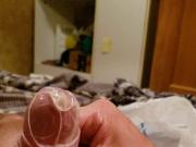 Masterbate anal fleshlight cum condom big fat head cock toy
