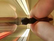 Guy fucking bam dildo