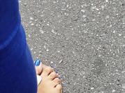 Candid mature ebony feet blue nails