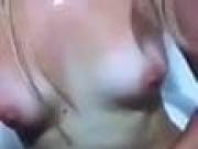 blonde girl fingers herself