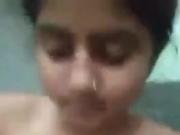 Indian girl fingering alone in bathroom.