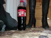 Fucking loose ass with a gaint CocaCola bottle