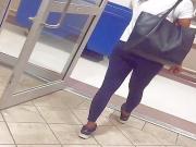 cute mixed chick in black leggings