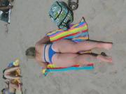 Blond beach fat ass