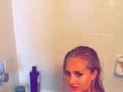 blonde in bath