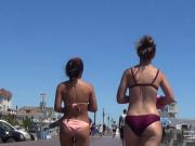 Couple o' Nice Bikini Teen Asses at the Beach