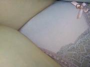 Wife Secretly filmed in Peach Satin and Lace Thong.