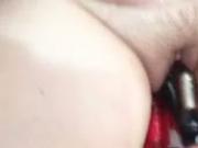 Two dildos in my wife's pussy