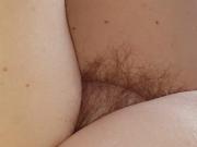 my wifes long hairy pussy pubes & soft belly