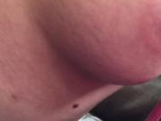 Wife boob and nipple play--Slow Motion Handjob