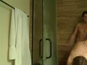 Two horny guys exhibit under shower