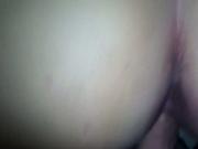The wife takes cum on her ass