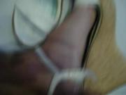 Cum on Friend White Sandals On my Foot