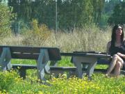 Crossdresser Outdoors Pulls Out His Slip