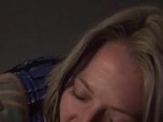 Hungry slut gobbling internet cock