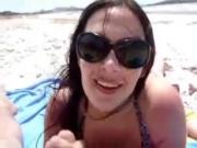 cum beach handjob