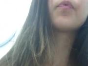 Asian petite with busty tits fingering her tight pussy