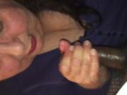 Old BBW sucks black cock again sloppy