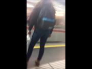 Teen ass in subway station