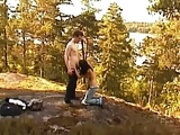 hot brunette fucked in wood