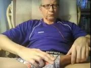 Daddy wanking his cock