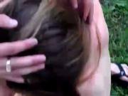 Guy fuck Russian girl in forest