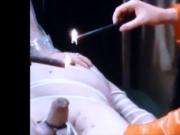 bondage stooge and dick burned with hot wax