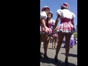 Street dancers upskirts pantyhose