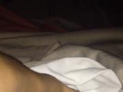 Playing with his wife pussy after fuck her