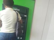 Candid bubble butt milf at TD Bank ATM