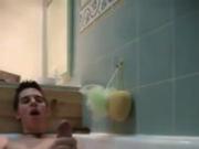 Twink jerking off in bathtub