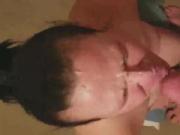 Not too happy about cum in her face