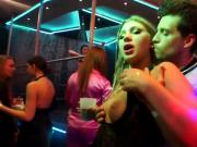 Sexy babes taking large cocks in public