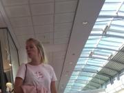 AWESOME blonde in the mall!