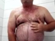 Hot Daddy bear gay on the shower