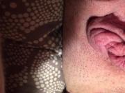 Wife Big Labia Play Pinch Clit Pull Pink Pussy Close Up