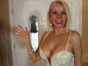 Nonnude Sexy Blonde Busty Mature MILF Sparkly dress heels