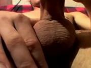 Four straight buddies get together for group masturbation